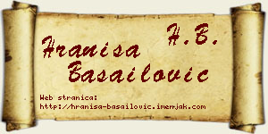 Hraniša Basailović vizit kartica